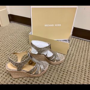 Michael Kors Metallic Wedges- Size 7.5